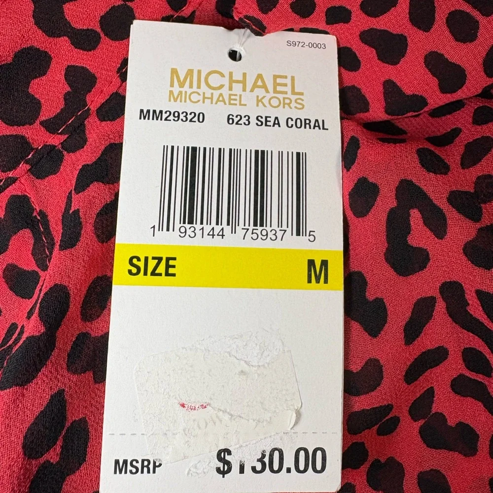 NWT MICHAEL Michael Kors Beach Swim‎ Cover Up Resortwear Animal Print Vacation